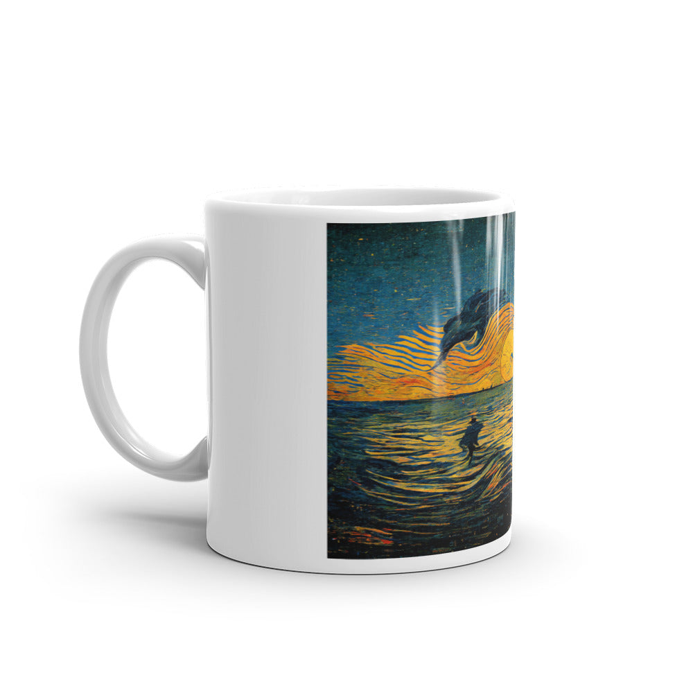 Van Gogh Sunset, White glossy mug