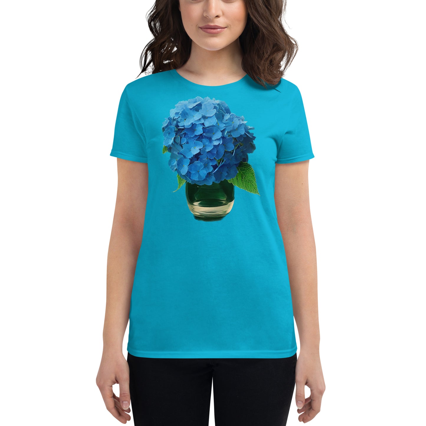 Blue Hydrangeas, Women's short sleeve t-shirt